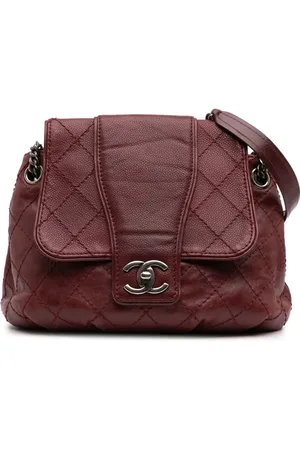 CHANEL Bolsa crossbody Bubble Graphic mediana de piel de caviar capitonada y piel de becerro envejecida 2014