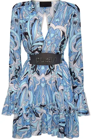 Philipp Plein Vestido corto manga larga con estampado gráfico