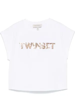 Twin-Set Playera con logo de lentejuelas