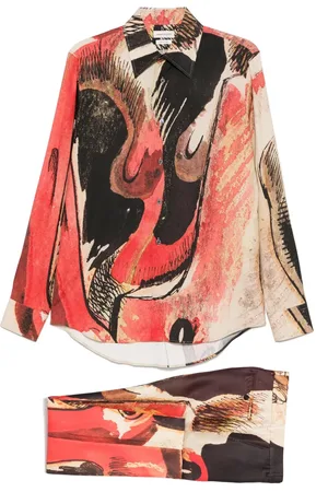 Alexander McQueen Set de pantalones y camisa con estampado gráfico 2020