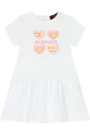 Aigner Vestido manga corta con corazones estampados