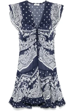 Sandro Vestido corto con estampado de cachemira