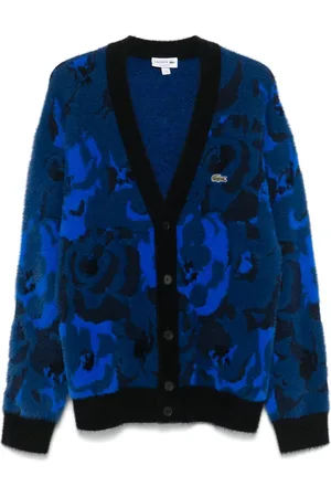 Lacoste Cárdigan con motivo floral en intarsia