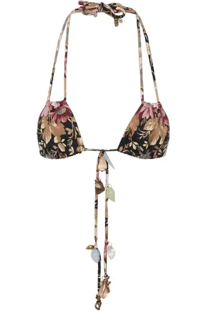 Chloé Top de bikini con rosas estampadas
