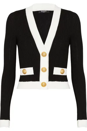Balmain Cárdigan tejido de canalé