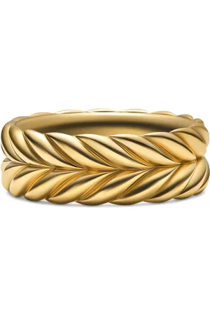 David Yurman Anillo de banda Chevron en oro amarillo de 18kt