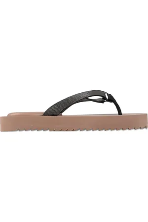 Brunello Cucinelli Flip flops con detalle de cadena Monili