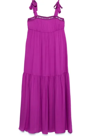 Emporio Armani Vestido largo con franja del logo