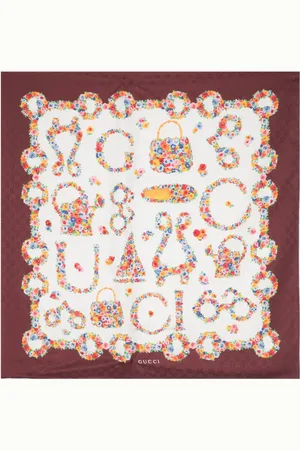 Gucci Mascada de seda con motivo floral en jacquard