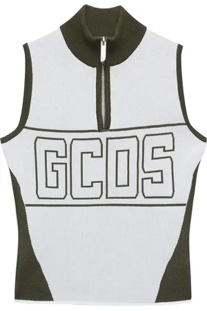 GCDS Top con medio cierre y logo