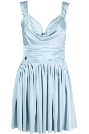 Philipp Plein Vestido corto con cuello drapeado