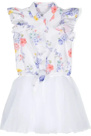 Lapin House Vestido de tul con estampado floral