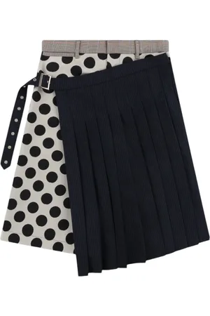 Charles Jeffrey Loverboy Falda midi con pliegues y estampado de lunares