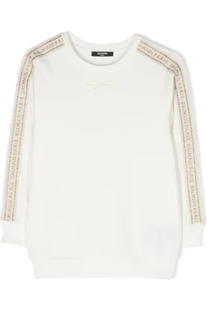Balmain Sudadera con logo estampado y glitter