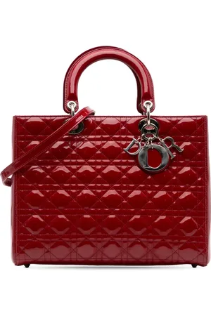 Dior Bolsa satchel Lady Dior Cannage de charol grande 2012