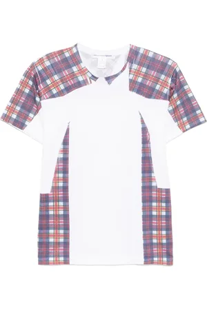 Comme des Garçons Playera con motivo de cuadros tartán