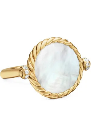 David Yurman Anillo DY Elements Reversible Swivel en oro amarillo de 18kt con diamante de 15mm