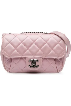 CHANEL Bolsa crossbody Coco Flap mini en piel de becerro capitonada y metalizada con cadena 2015-2016
