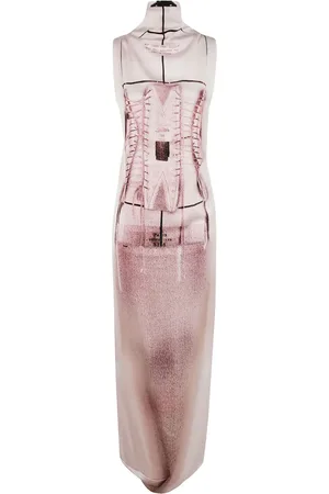 Jean Paul Gaultier Vestido largo sin mangas con estampado floral