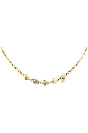 CHANEL Collar de cadena bañado en oro con strass 1970-1980