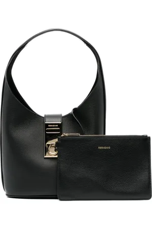 Salvatore Ferragamo Bolsa de hombro con logo grabado