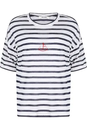 ..,MERCI Playera con motivo de rayas