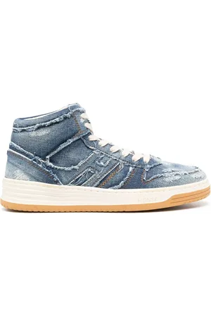 Hogan Tenis altos de mezclilla con efecto envejecido