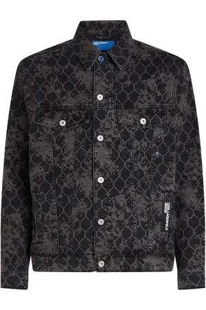Karl Lagerfeld Chamarra de mezclilla con estampado gráfico