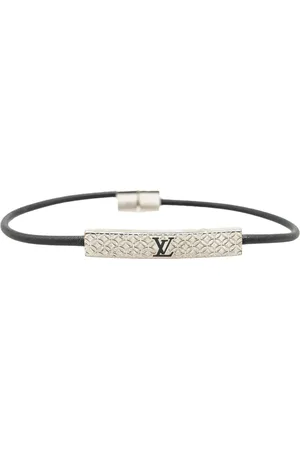 LOUIS VUITTON Pulsera Champs Elysees bañada en paladio con piel 2023