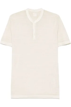 120% Lino Playera Henley en melange