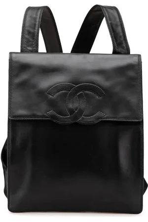 CHANEL Mochila de piel con logo CC 2000-2002