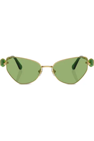 Swarovski Lentes de sol con armazón cat eye y detalles de cristal