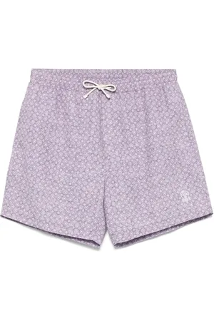 Brunello Cucinelli Shorts de playa con estampado floral