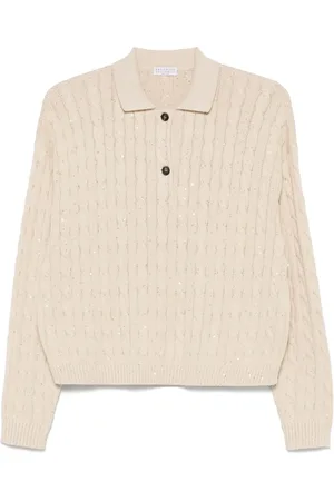 Brunello Cucinelli Playera tipo polo en tejido de ochos