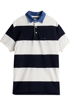Tommy Hilfiger Playera tipo polo con rayas estampadas