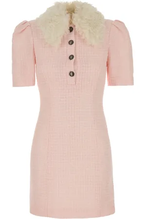 Alessandra Rich Vestido corto con cuello texturizado