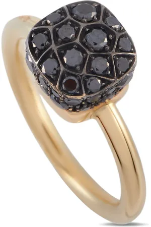 Pomellato 18K yellow gold Nudo black diamond ring