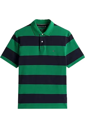 Tommy Hilfiger Playera tipo polo con rayas estampadas