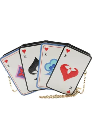 LOUIS VUITTON Bolsa crossbody Game on Heart Pochette Cartes de piel con monograma 2020