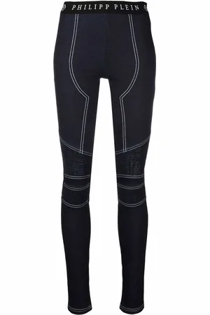 Philipp Plein Leggins de mezclilla con tiro alto