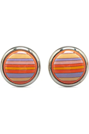 Hermès Aretes de clip Cloisonne con detalles esmaltados del siglo XX