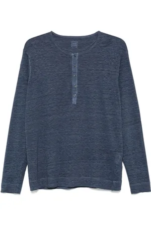 120% Lino Playera Henley de lino