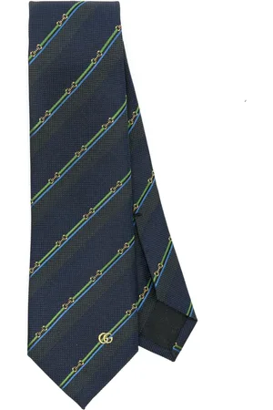 Gucci Corbata de seda con motivo Horsebit en jacquard