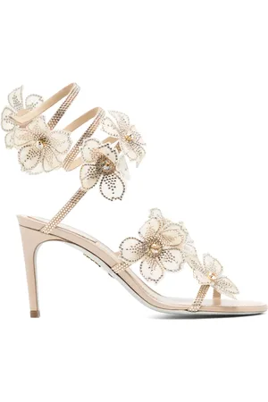 RENE CAOVILLA Sandalias Peach Flower con tacón de 80mm