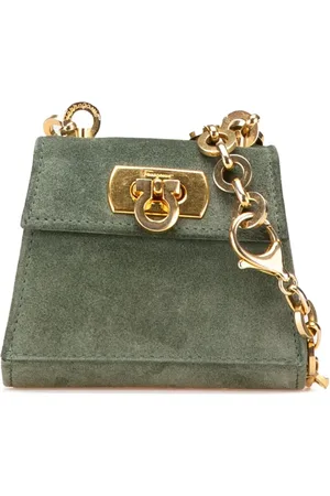 Salvatore Ferragamo Bolsa crossbody Gancini mini de gamuza con cadena 2000-2024