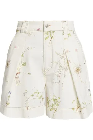 Erdem Shorts de mezclilla con estampado floral