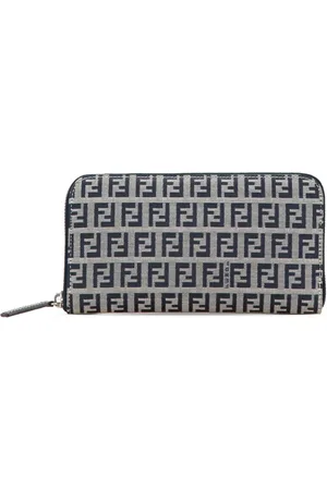 Fendi Cartera delona Zucchino Canvas con cierre alrededor 2000-2010
