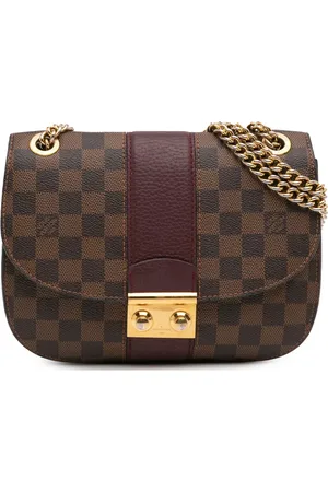 LOUIS VUITTON Bolsa de hombro Damier Ebene Cuir Taurillon Wight 2017
