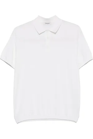 KANGRA CASHMERE Playera tipo polo de tejido canalé fino