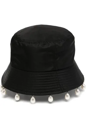 KIMHEKIM Gorro de pescador con detalle de perlas